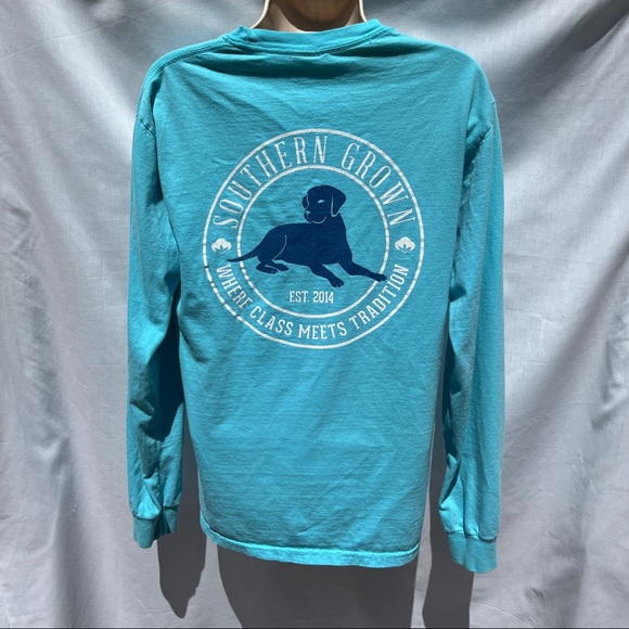 Comfort Colors Southern Grown Where Class Meets Tradition LS T-shirt w/ Dog Sz S - Picture 3 of 12